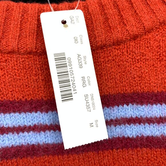 J.Crew Fuzzy Striped Knit Pullover Sweater Womens Size M Red Orange Blue NEW - Picture 6 of 7
